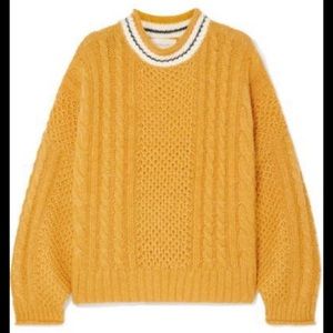 The Great. Mohair Blend Cable Knit Sweater